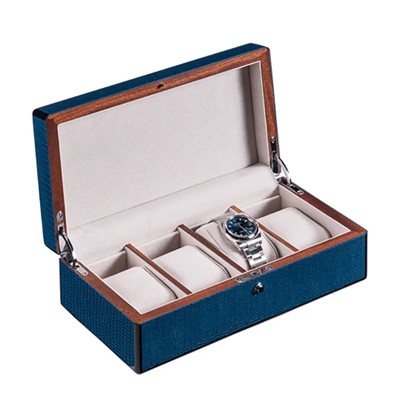 

New Dark Blue Watch Storage Case Piano Paint Luxury Brand Mechanical Watch Display Boxes Women Jewelry Package Box
