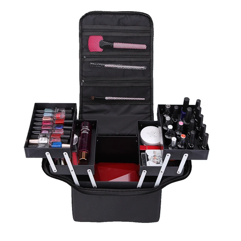 

Professional Cosmetic Bag Portable Large Capacity Manicure Beauty Multi-layer Toolbox Storage Box Cosmetic Case Waterproof