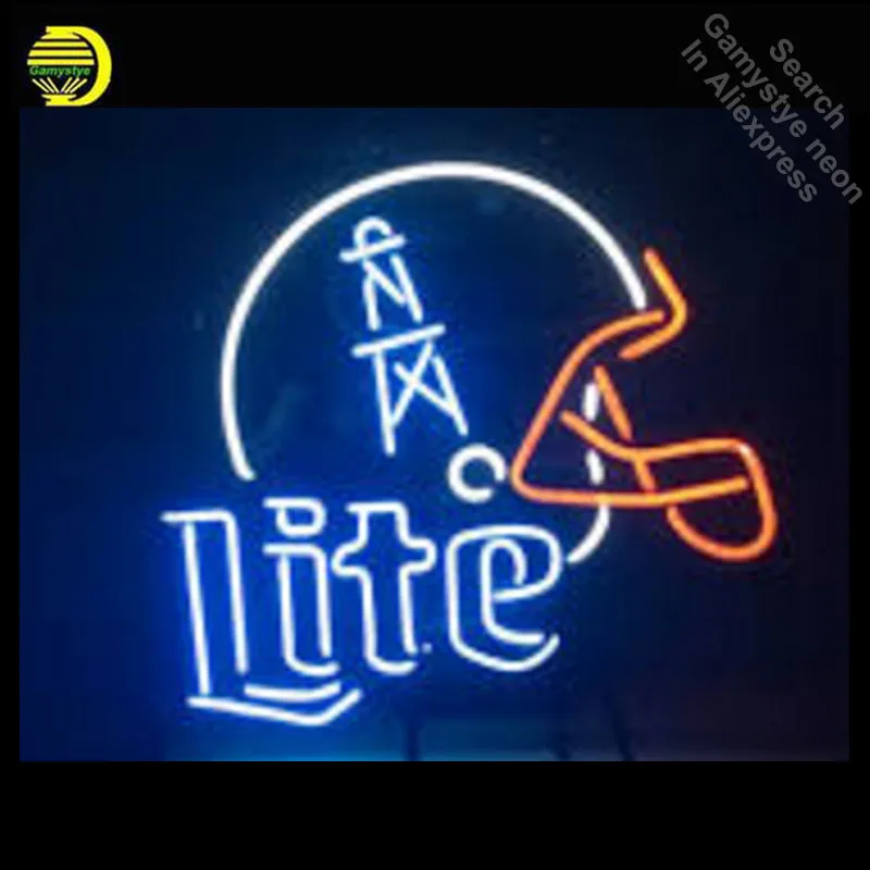 

Houston Oilers Neon Beer Miller Lite Neon Sign GLASS Tube Handcraft Light Sign personalized vintage neon lamps art for sale