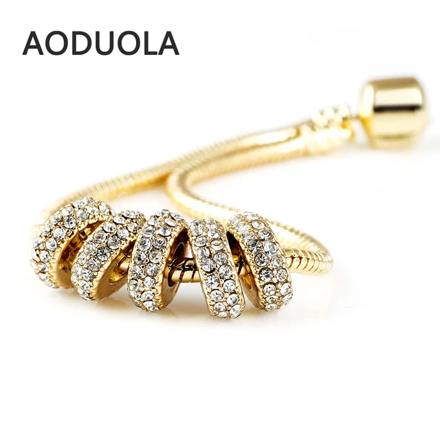 10 Pcs a Lot Gold-Color Round Crystal Spacer Beads for Jewelry Making With rhine 10 Pcs a Lot Gold-Color Round Crystal Spacer Beads for Jewelry Making With rhine
