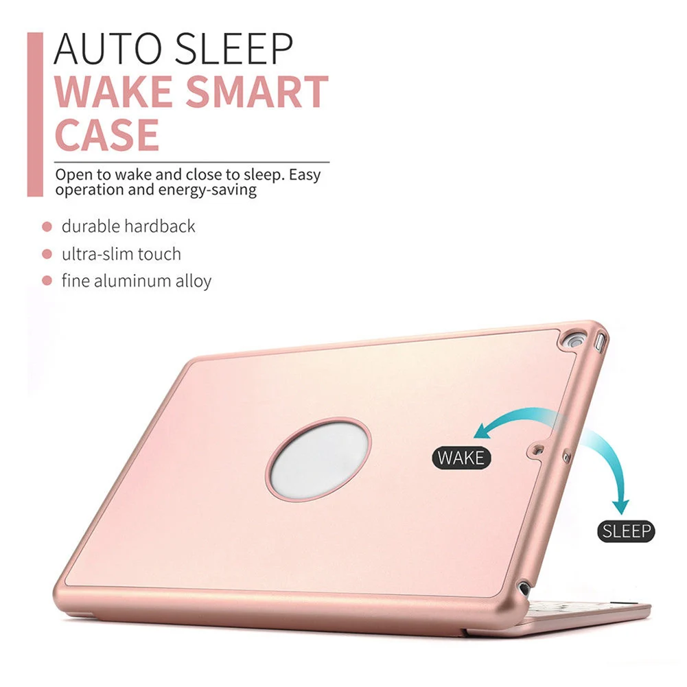 

Newly Aluminum Bluetooth Keyboard Folio Cover Case for iPad Air 2 iPad Pro 9.7 Inch DC128