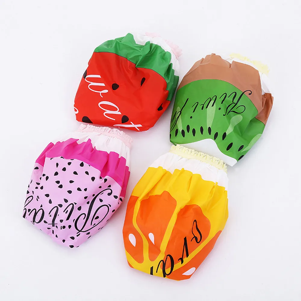 12Pcs Colorful fruit pattern Bath Waterproof Women Shower Caps Bath Shower Hair Cover Adults Waterproof Bathing Cover #4M22 (12)