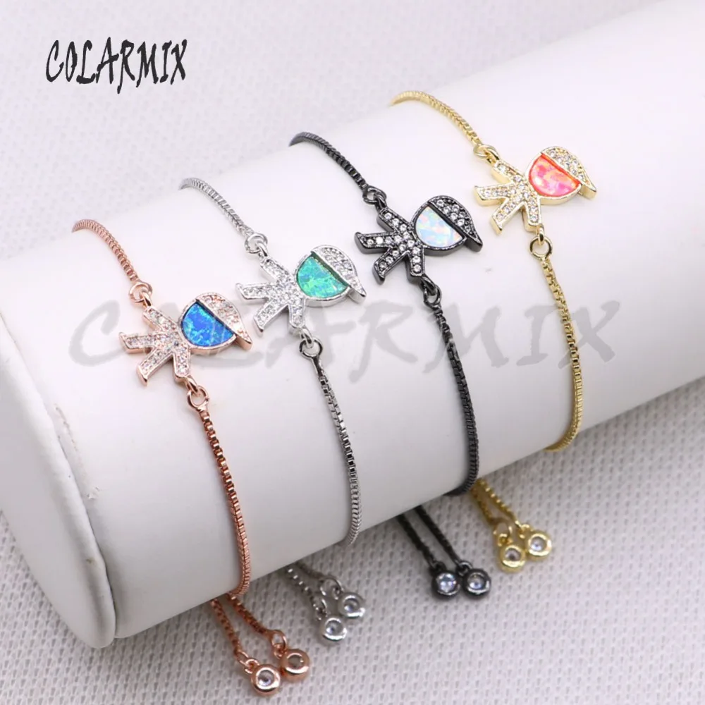 Wholesale Jewelry Little Boy charm Bracelet with Opal stone bracelet