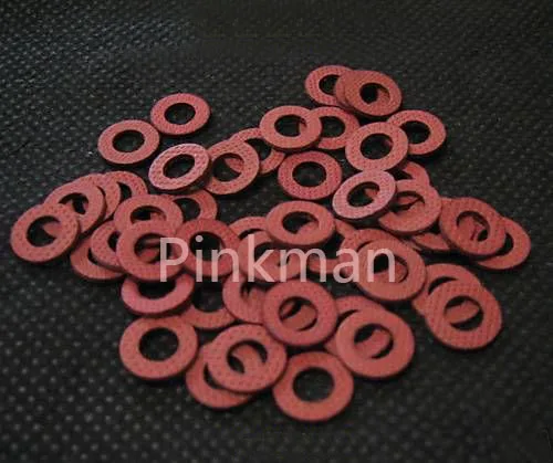 

1000 Pcs M5 5mmx15mmx0.8mm Red Insulating Fiber Washer