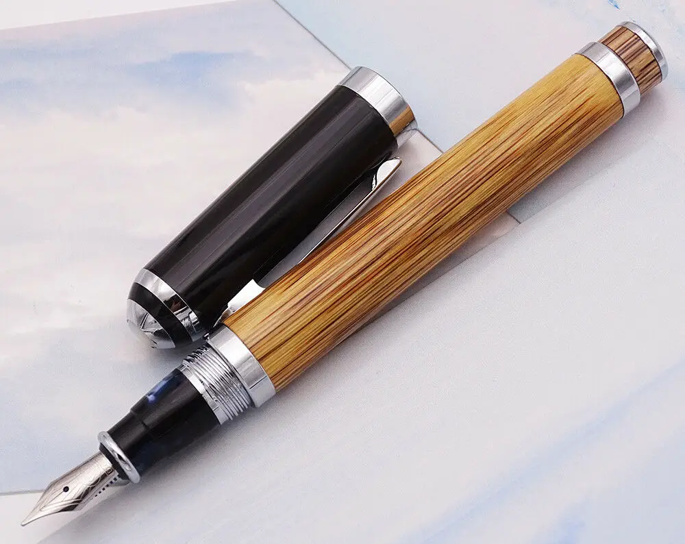 Skup Duke 552 Executive pióro naturalne złoty pasek bambusa średnią stalówką zaawansowane chromowanie dla biura biznes szkoła prezent