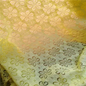 

140cm wide lemon yellow cotton lace clothes dress fabric 859