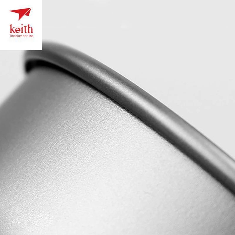 600 ml Keith Titanium tazón plegable Eco-friendly Camping Cookware para alimentos arroz herramienta con mango plegable ultraligero 80g Ti5326