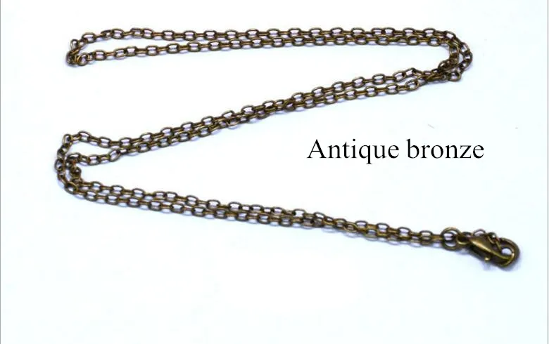 10 יחידות של שרשראות רודיום ברונזה עתיקה באורך 60 סמ ליצירת תכשיטי עניבה