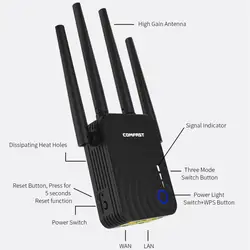 COMFAST CF-WR754AC Wi fi Ретранслятор 1200 Мбит/с 802.11ac мини беспроводной N wifi маршрутизатор Wifi ретранслятор расширитель с 4 внешними антеннами