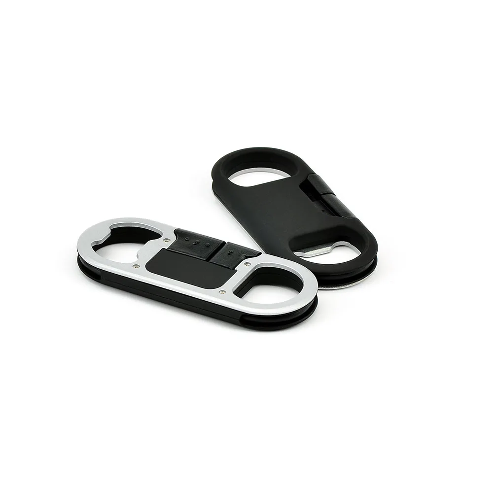 

Multifunctional Charge Sync Cable to Micro USB Bottle Opener Key Chain Data Transfer for Android (Black)