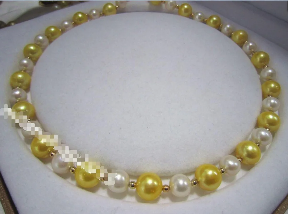 

Free Shipping >>>>> 18" 9 MM SOUTH SEA NATURAL Multicolor PEARL NECKLACE 14K GOLD CLASP