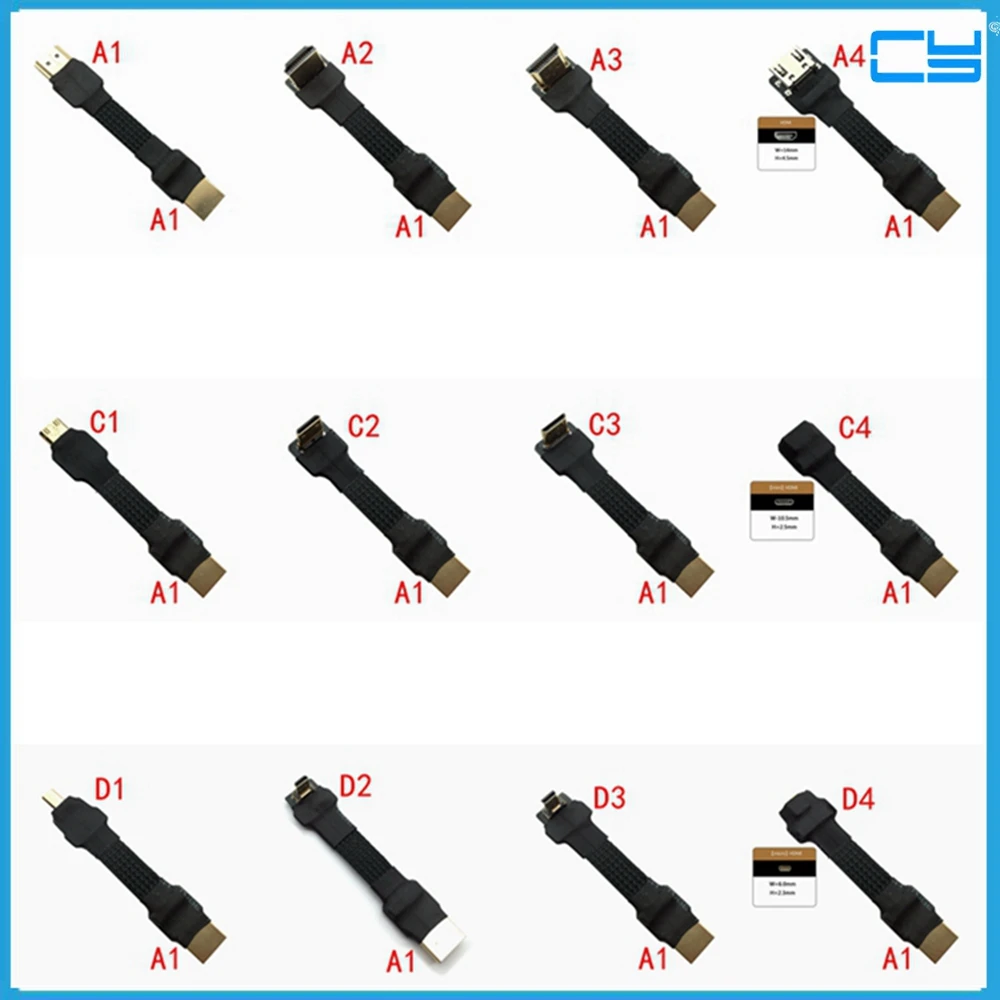 Плоский кабель 5 см 50 A1HDMI A папа к FPV HDMI Mini Micro экранированный FPC для мультикоптера