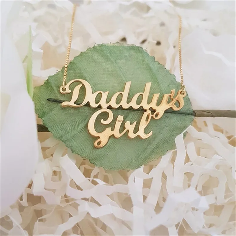 Gold and Silver Plated Daddy's Girl Necklace Personalized Name Necklace Birthday gift with Name for Women Girls