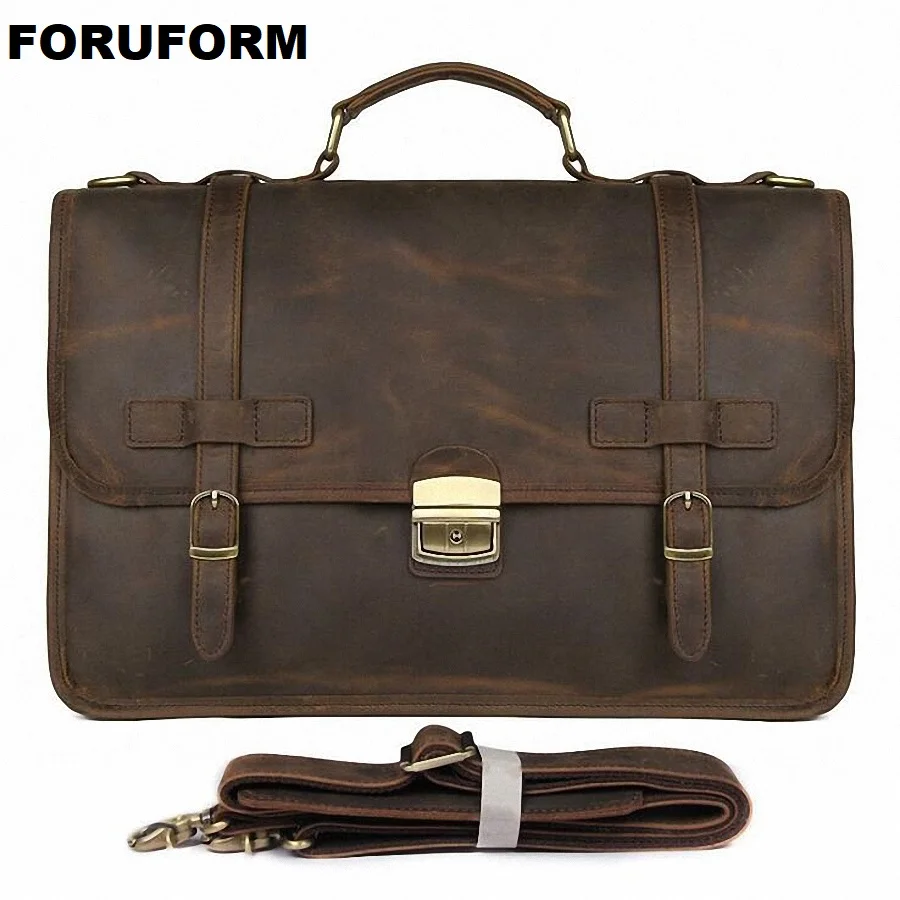 Vintage Men's Genuine Leather briefcase 14