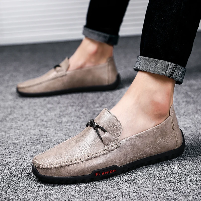 

Original Moccasins Gommino Leather Drivers With Sylvie Web Buckle Loafer Slipper Men Flat Casual Driving Leisure Luxury Shoes