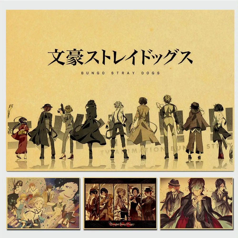 

Bungo Stray Dogs high quality KRAFT POSTER Retro Poster Vintage poster Wall Decor For Home Bar Cafe Dormitory decoration