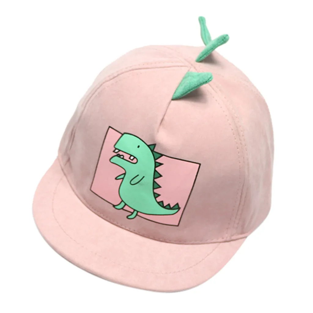 От 1 до 4 лет, милые шапки для маленьких мальчиков и девочек Мягкий хлопок с принтом динозавра шляпа карнизы Бейсбол Кепки летняя шляпа