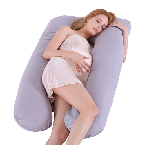 Беременная Женская Подушка многофункциональная сторона Спящая полная защита тела поясничная Удобная u-образная подушка подушки для беременных - Цвет: Gray