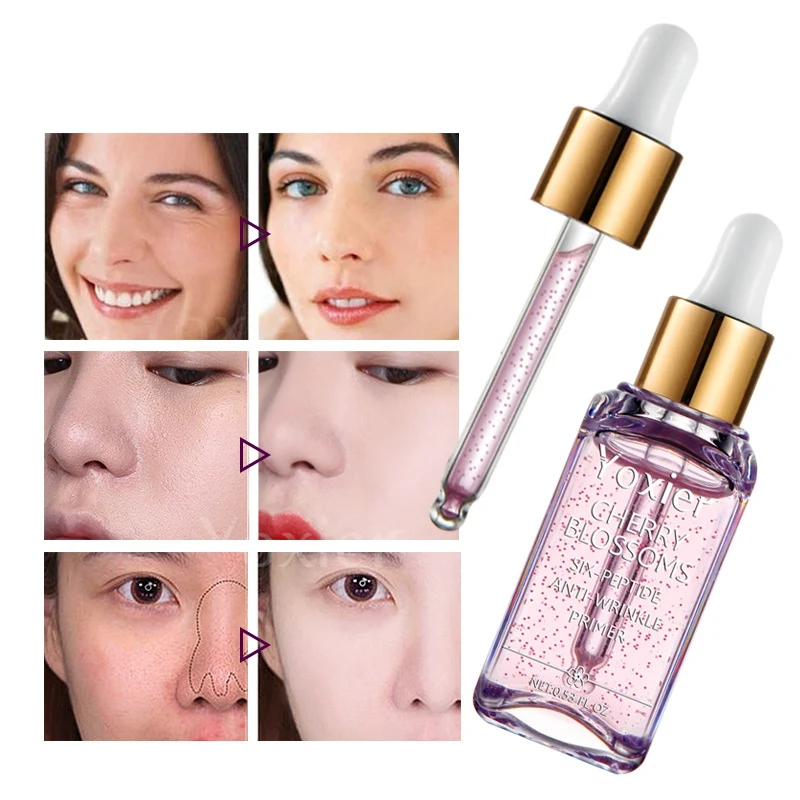 15ml Cherry Blossoms Essence Makeup Base Whitening Essence Primer Makeup Face Beauty Makeup Base forFace Lip