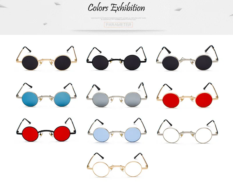 SHAUNA солнцезащитные очки с широким мостом в стиле ретро, рок, панк, классические маленькие круглые прозрачные красные солнцезащитные очки UV400