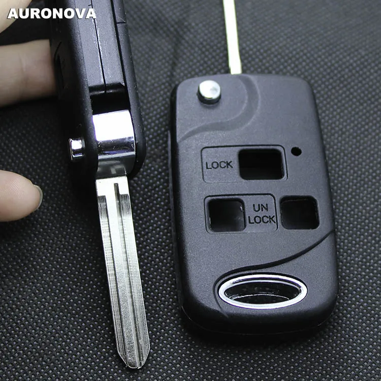 AURONOVA новый обновленный откидной Складной Корпус ключа для Toyota Camry 2 4 Prado Land Cruiser 3