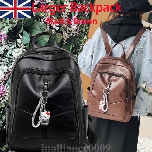 

Fashion Women’s Genuine Leather Backpack Anti-Theft Rucksack School Shoulder Bag Black/Brown 2019 New in Fashion