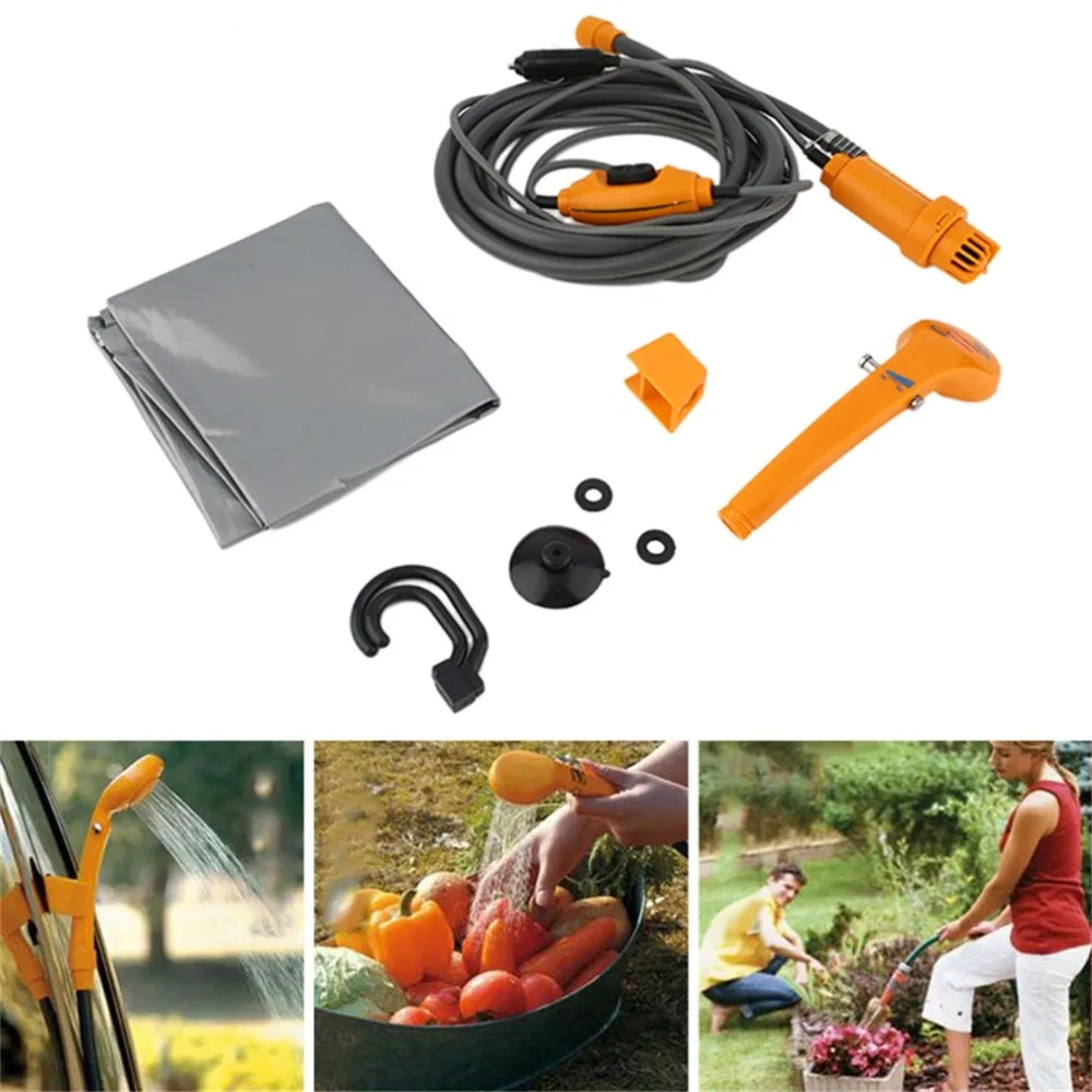 

(Ship From Germany)12V Caravan Garden Outdoor Camping Shower Head+ Car Submersible Pump