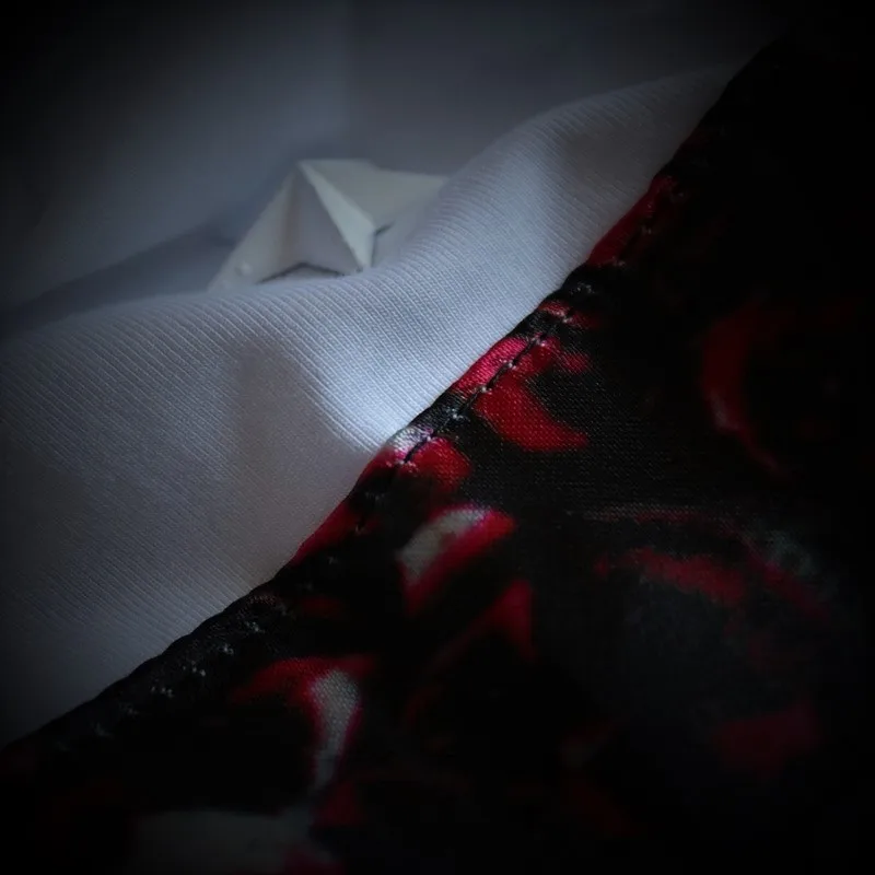 2014 rivet the trend of silk rose print slim o-neck plus size T-shirt male short-sleeve