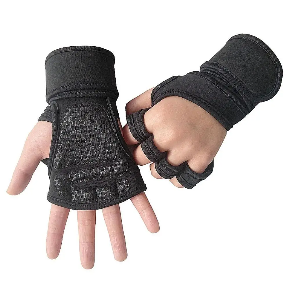 Weight Lifting Training Gloves Women Men Fitness Sports Body Building Gymnastics Grips Gym Hand Palm Protector Gloves 1 Pair