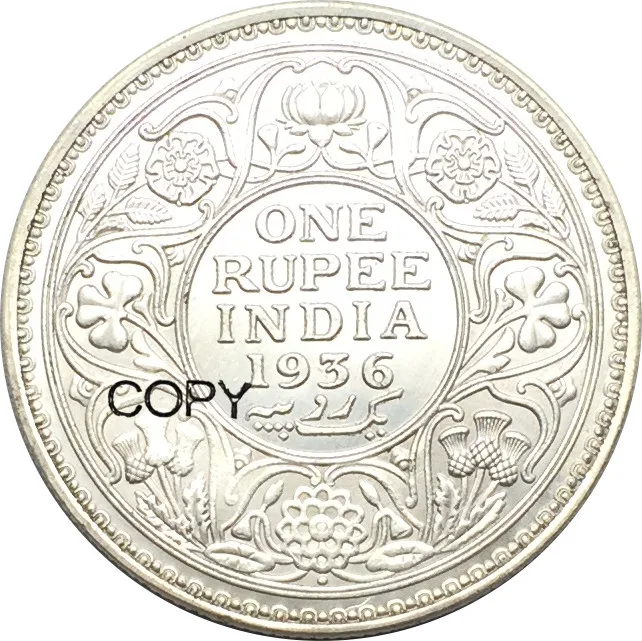 

India 1936 One Rupee Brass Silver Plated George V King Emperor Copy Coins Can Choose The Different Years