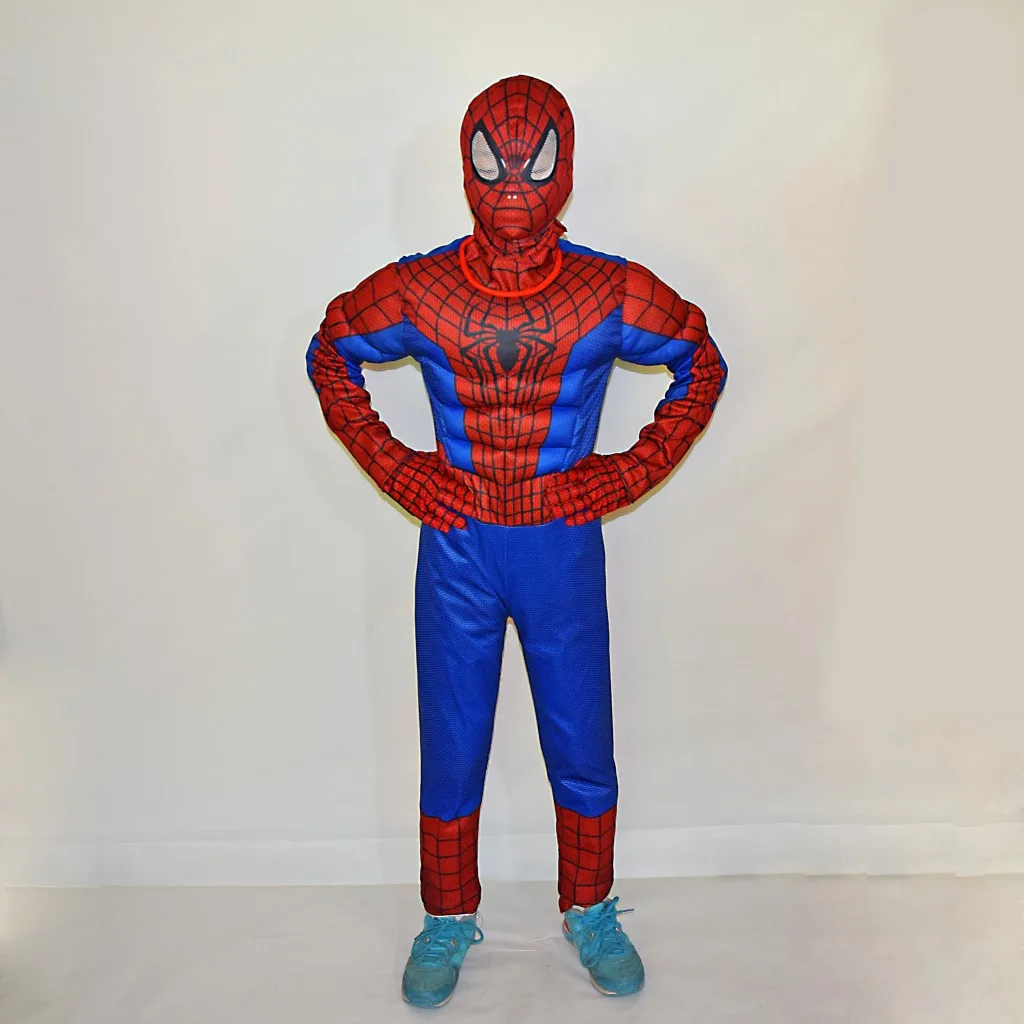 Child Boy Amazing Spiderman muscle Muscle Fantasy Halloween Carnival Party Costume Spider man