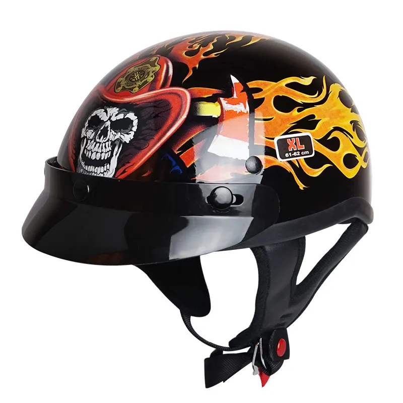 New summer motorcycle helmet open face moto retro harley cruise helmets