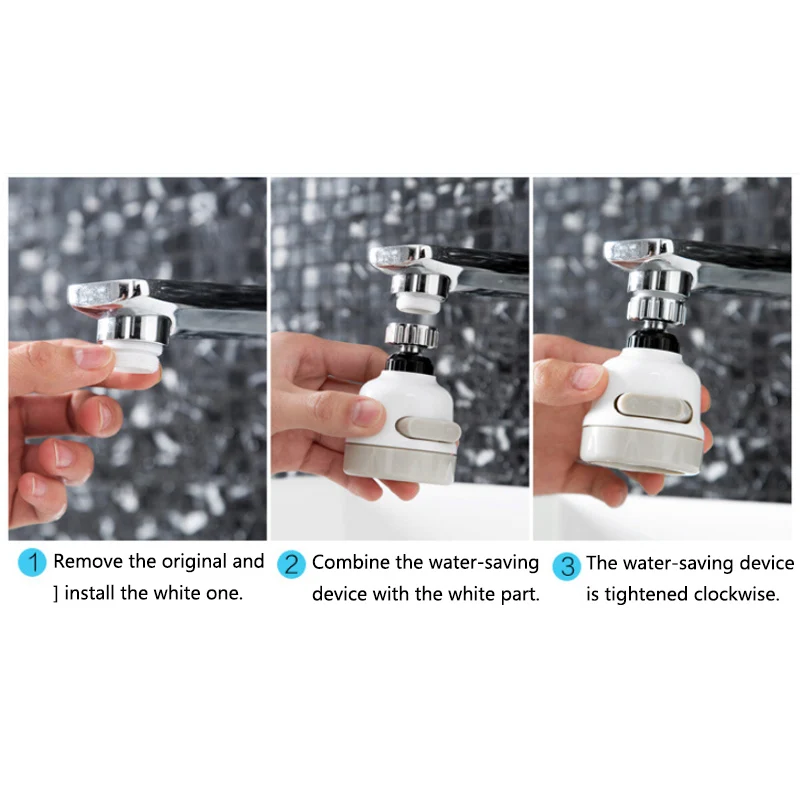 Moveable Tap Head 1PC 360 Degree Rotatable Universal Kitchen Sprayer Water Saving Filter Recommended Faucet Bathroom