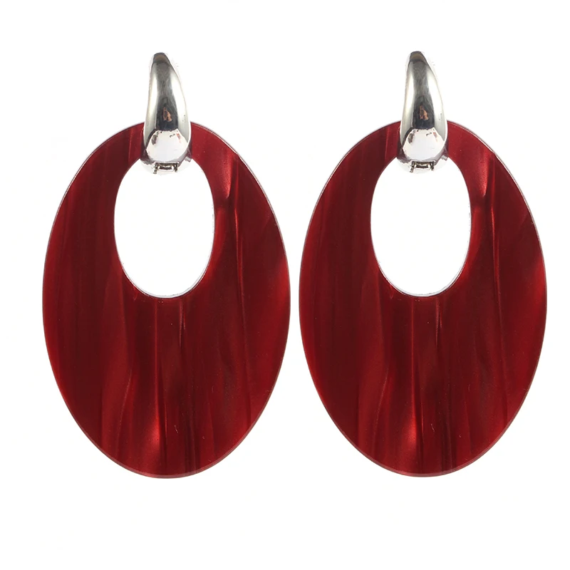 Earrings Wood Red