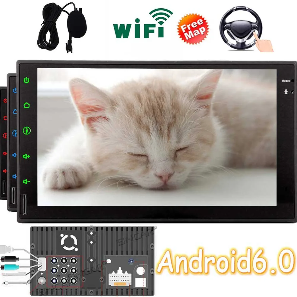 

Autoradio Bluetooth Mirror Link SWC 3G/4G WIFI DVR CAM-IN (None-dvd player)+Free External Microphone 7 inch Android 6.0 Car Radi