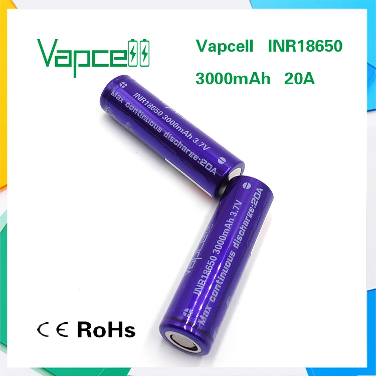 Бесплатная доставка 2 шт. батарея VAPCELL INR 18650 3000 мАч 20 А 3 7 в перезаряжаемая литиевая