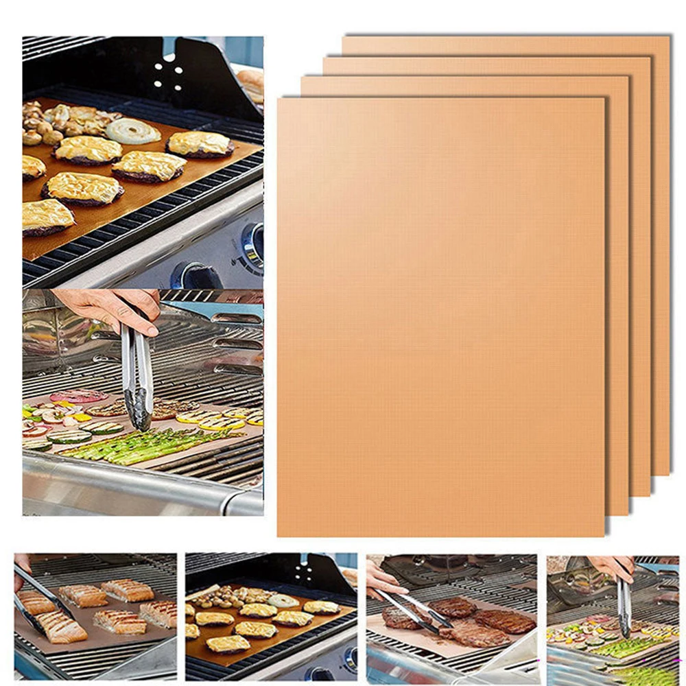 Waterproof Reusable BBQ Grill Mat Nonstick Kitchen Copper Chef Bake