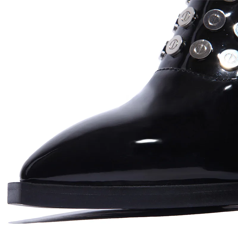 MSFAIR Pointed Toe Square heel Mary Janes Women Pumps Metal Decoration High Heels Zapatos Mujer Women Shoes Pumps Shoes Woman Women's Shoes