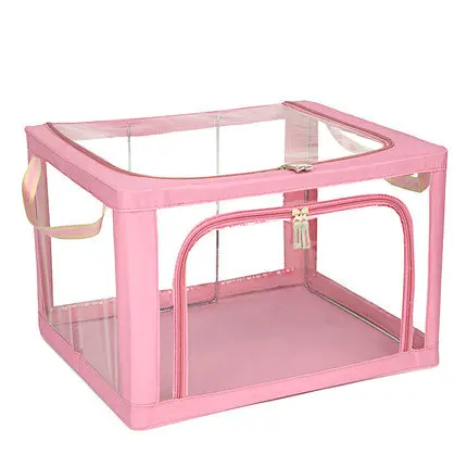 

Clear PVC Clothes Storage Box Toy Box Multifunction Folding Storage Organizer Box For Home Organization And Storage