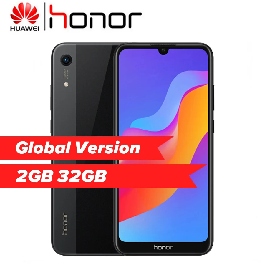 

Global Version Honor 8A Smartphone 6.09" MT6765 Octa Core Android 9 2GB 32GB Face Unlock Dual Camera 4G Mobile Phone