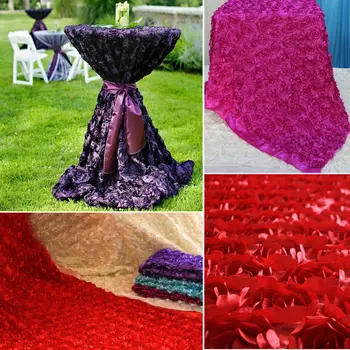 

140cm Width Satin fabric 3D Rose Flowers Aisle Runner Marriage Decor Carpet Curtain For Wedding party Backdrop Decorations-L1