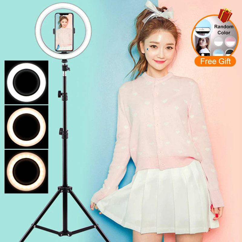 

LED Selfie Ring Light 24W 5500K Studio Photography Photo Fill Ring Light with Tripod for iphone Smartphone Makeup