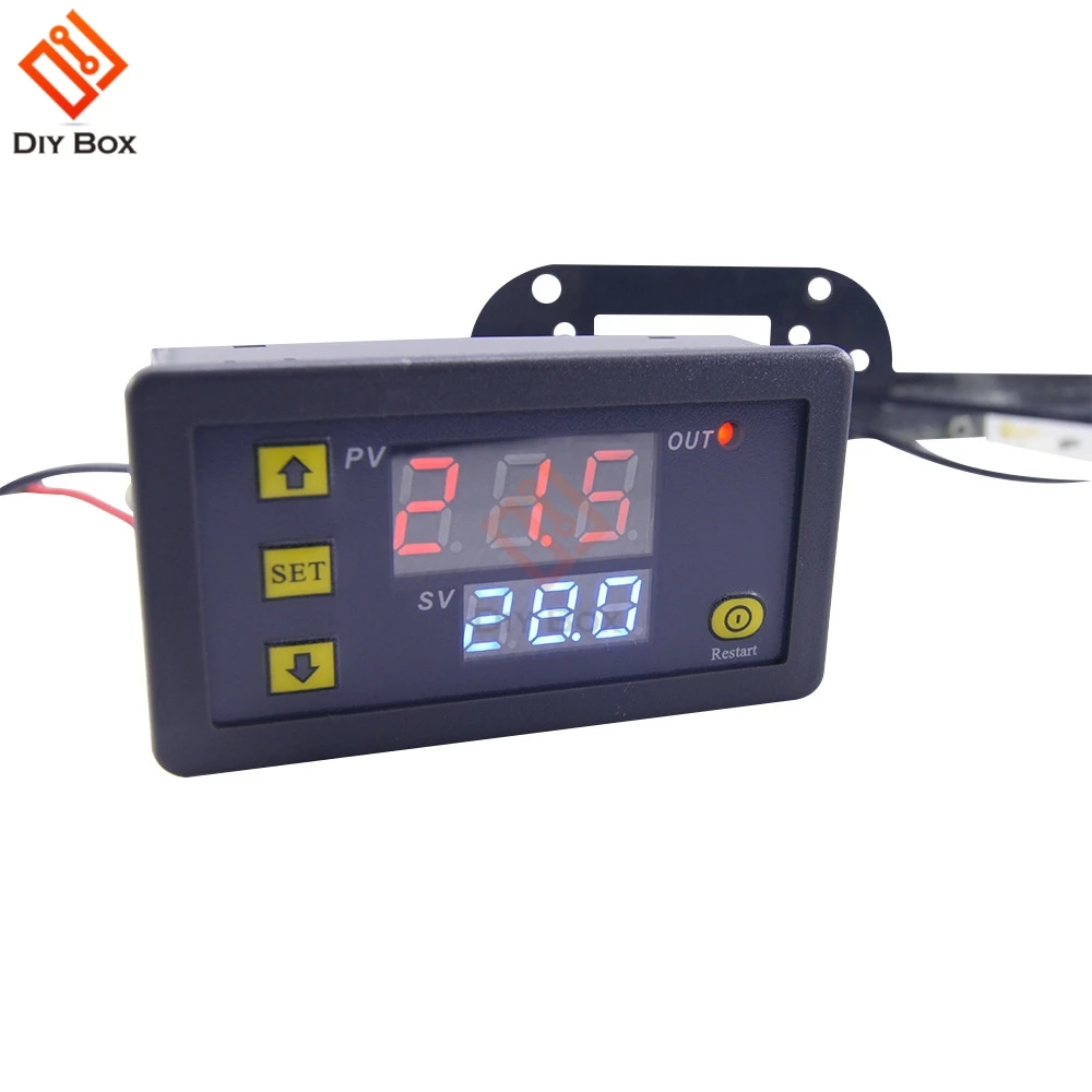 

W3230 DC 12V Digital Temperature Controller Red And Blue Display 20A -55-120 Degree Temperature Measurement Data Save