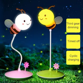 

LED Night Light Lamp Cute Bee USB Charging Rechargeable Portable for Bedroom Bedside QJS Shop