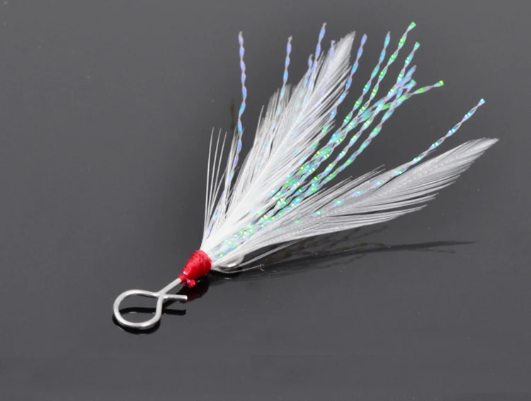 10pcs*Fishing Feather Hook Lures Trolling Bass Hooks Baits DIY