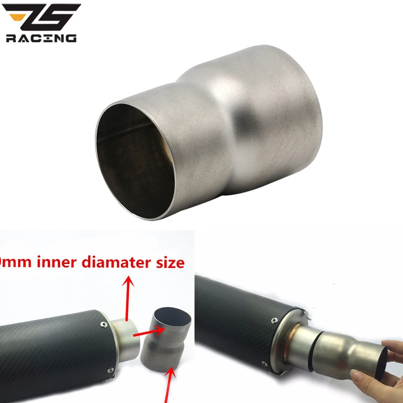

ZS Racing 28mm to 51mm to 60mm Convertor Adapter Stainless Steel Motorcycle Exhaust Connector Connecting Link Down Pipes