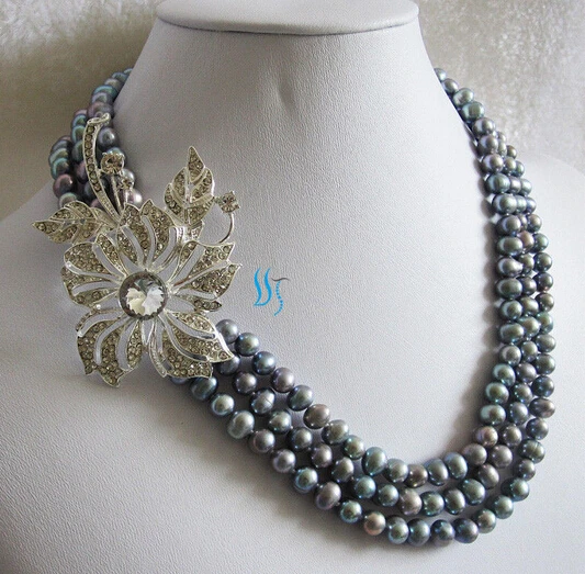 

ddh002014 5-7mm Dark Gray Freshwater Pearl Necklace