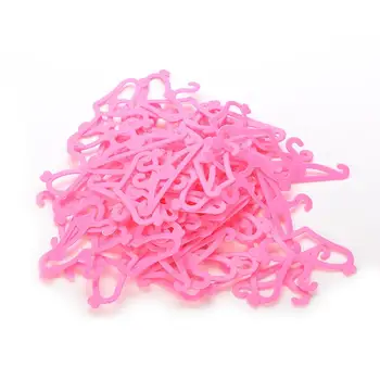 

Wholesale 50 Pcs/Lot Pink Hangers For doll Doll Clothes Dress doll Doll Accessories Girl's Gift
