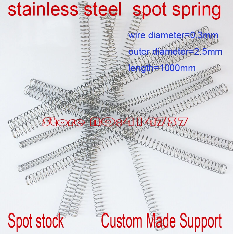 10Pcs 0.3mm Wire Diameter 2/3mm OD Compression Pressure Spring Stainless Steel 