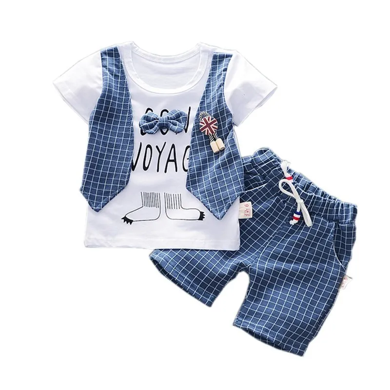 

Summer Children Boys Girls Cotton Clothes Kids Bowknot T-Shirt Shorts 2pcs/Sets Toddler Fashion Clothing Sets Baby Tracksuits